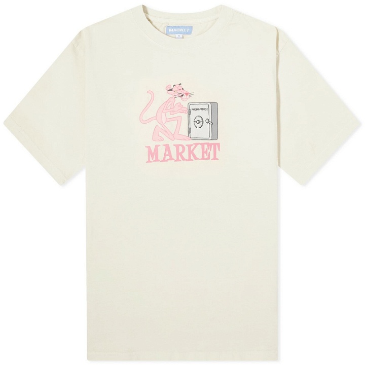 Photo: MARKET Men's x Pink Panther Call My Lawyer T-Shirt in Ecru