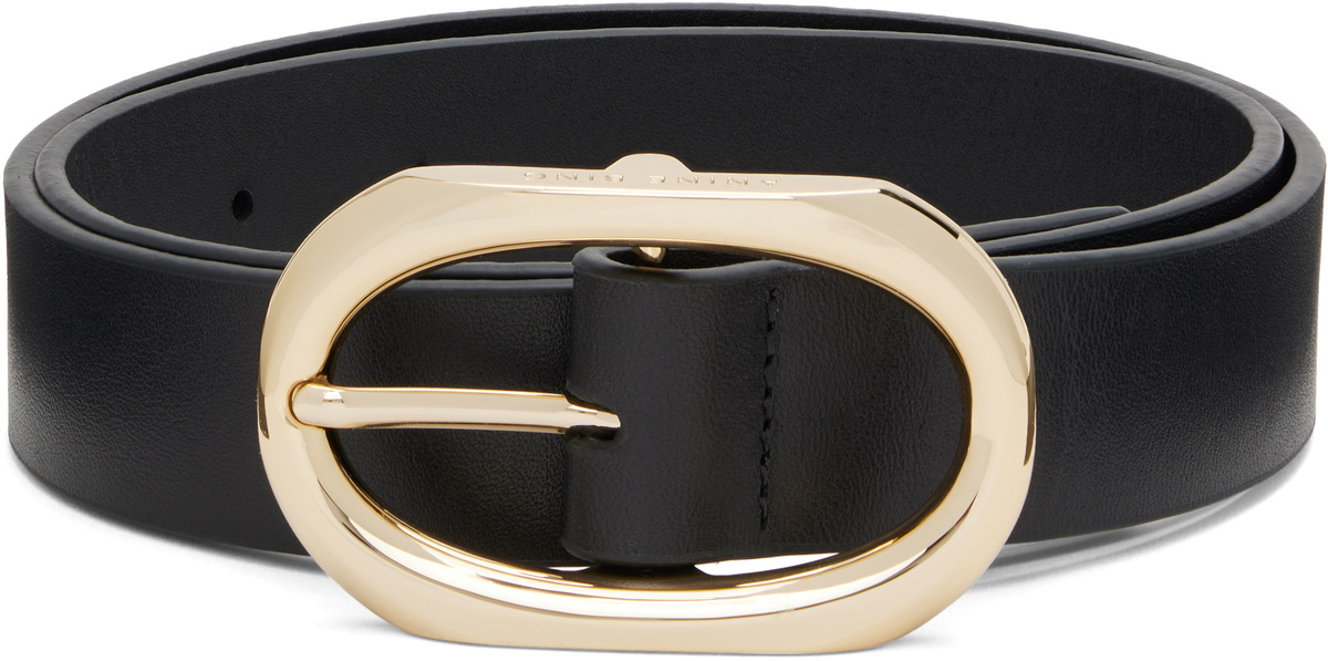 【関税込み】ANINE BING ブラック Signature Link ナローベルト ANINE BING Small Signature Link Belt - Black