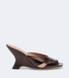 Malone Souliers Lourdes metallic leather wedge mules