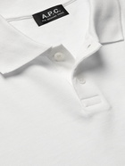 A.P.C. - Esteban Logo-Embroidered Cotton-Piqué Polo Shirt - White