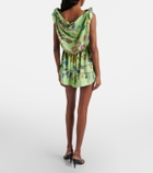 Versace Printed silk twill minidress