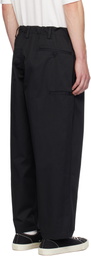 Y's For Men Black Side Tuck Trousers
