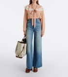 Chloé Chloé Clover leather-trimmed canvas tote bag