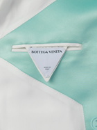 Bottega Veneta - Double-Breasted Satin-Trimmed Grain de Poudre Wool Suit Jacket - Blue