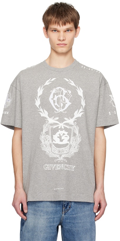 Photo: Givenchy Gray Crest T-Shirt