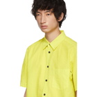 Issey Miyake Men Yellow and Black Shrink Striped Shirt