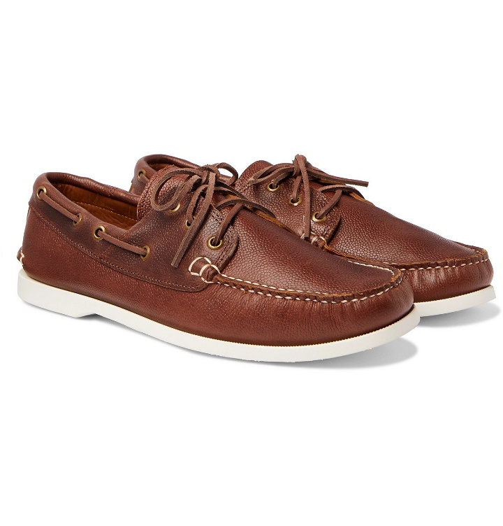 Photo: Quoddy - Downeast Pebble-Grain Leather Boat Shoes - Brown