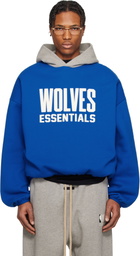 Fear of God ESSENTIALS Blue & Gray NBA Wolves Pull Over Hoodie