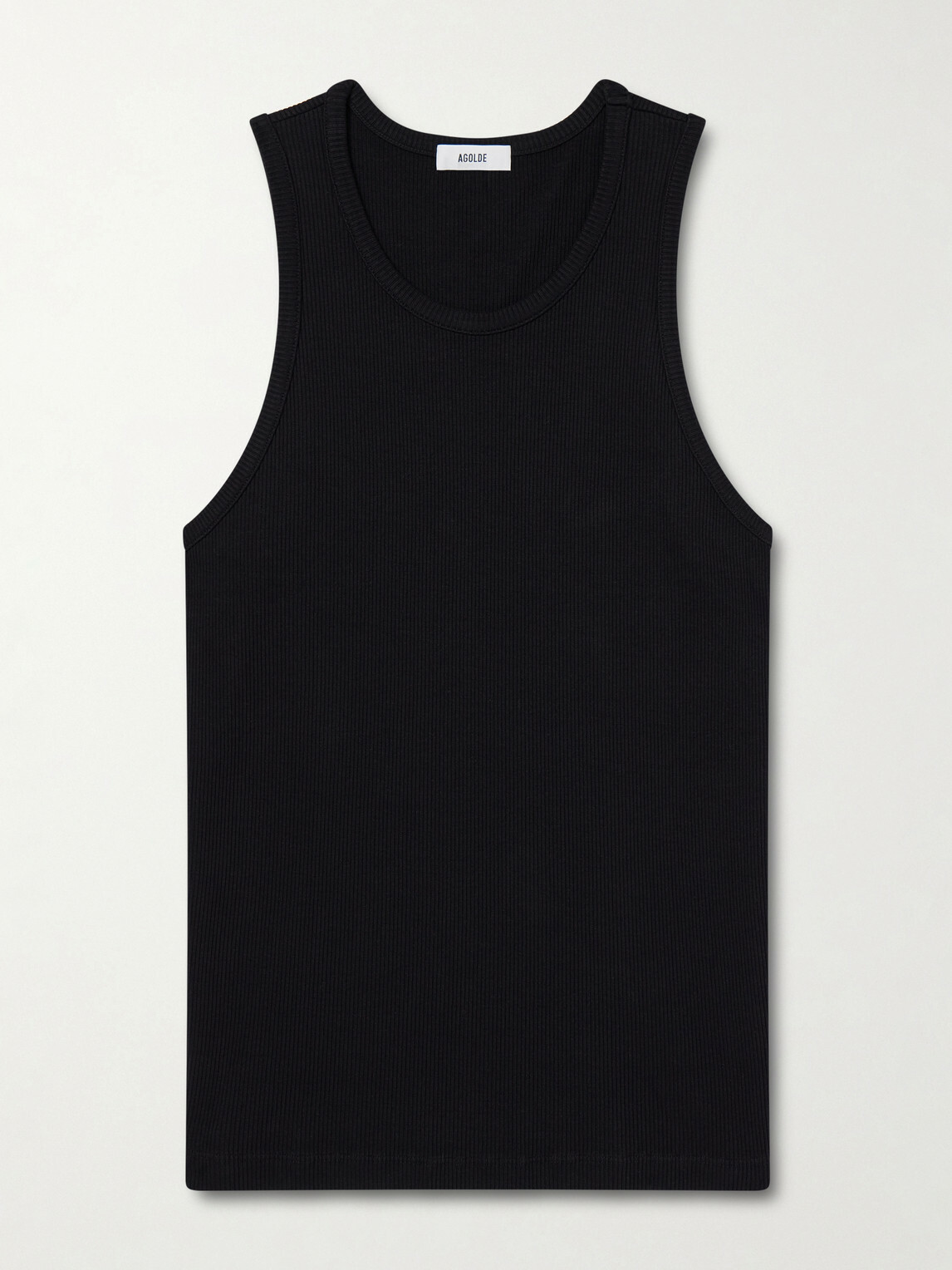 AGOLDE - Viggo Ribbed Stretch Organic Cotton and TENCEL™ Lyocell-Blend Tank Top - Black
