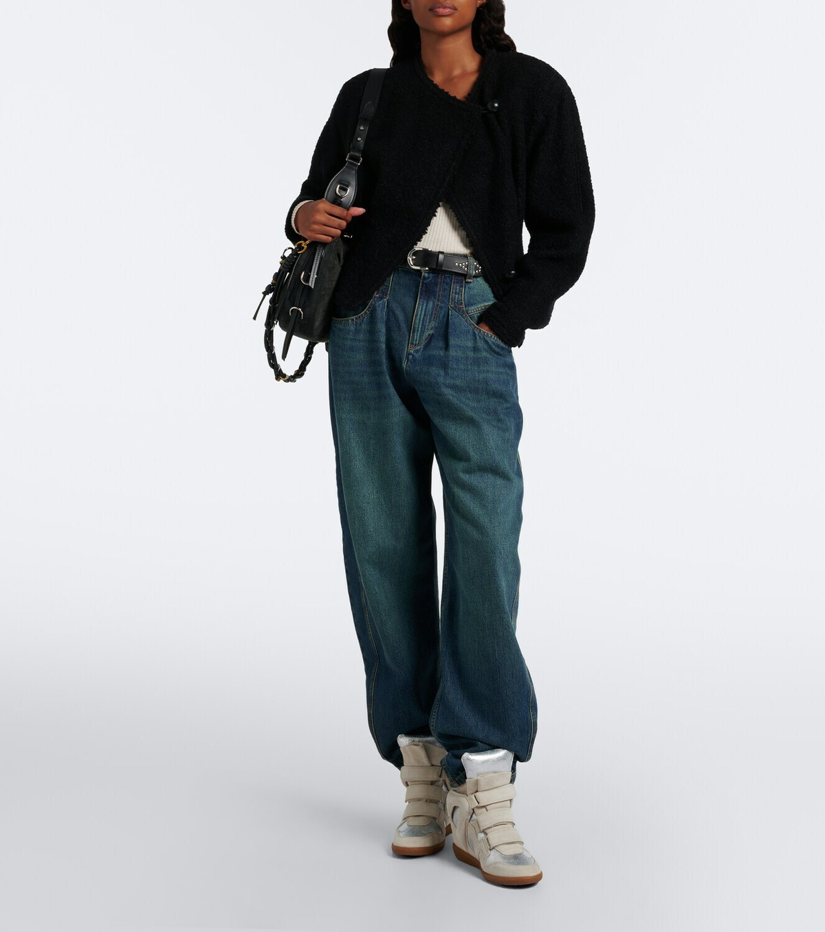Isabel Marant Bekett suede and metallic leather sneakers