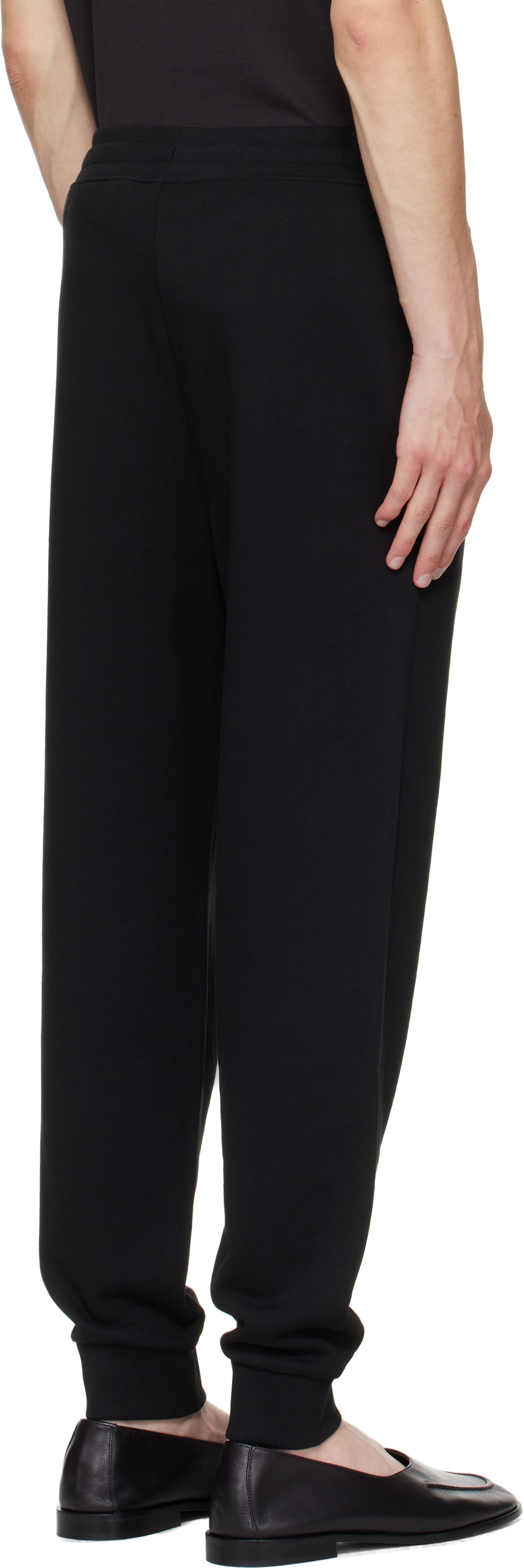Hugo Black Cuffed Logo Print Sweatpants