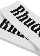 Rhude Moonlight Logo Cotton-blend Socks - White - One Size
