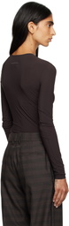 MM6 Maison Margiela Brown Jersey Bodysuit