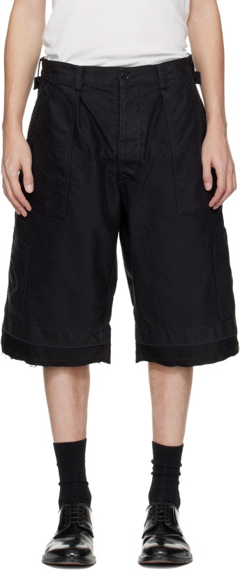 Photo: Maison Margiela Black Cotton Shorts