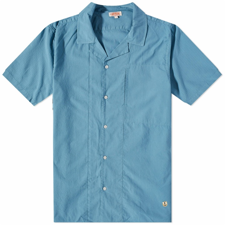 Photo: Armor-Lux Men's Ripstop Vacation Shirt in Blue