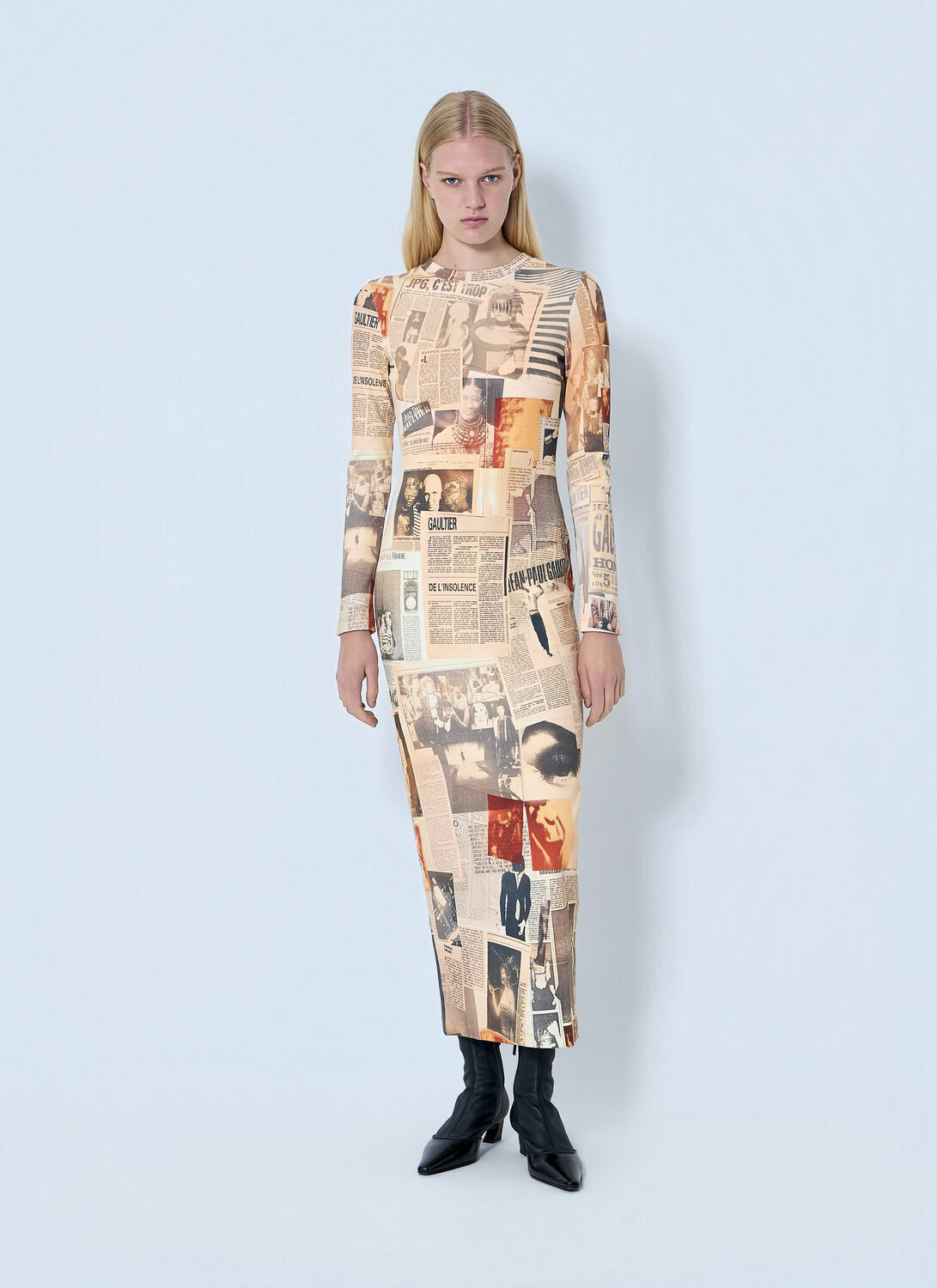 Jean Paul Gaultier Journal Printed Long Dress