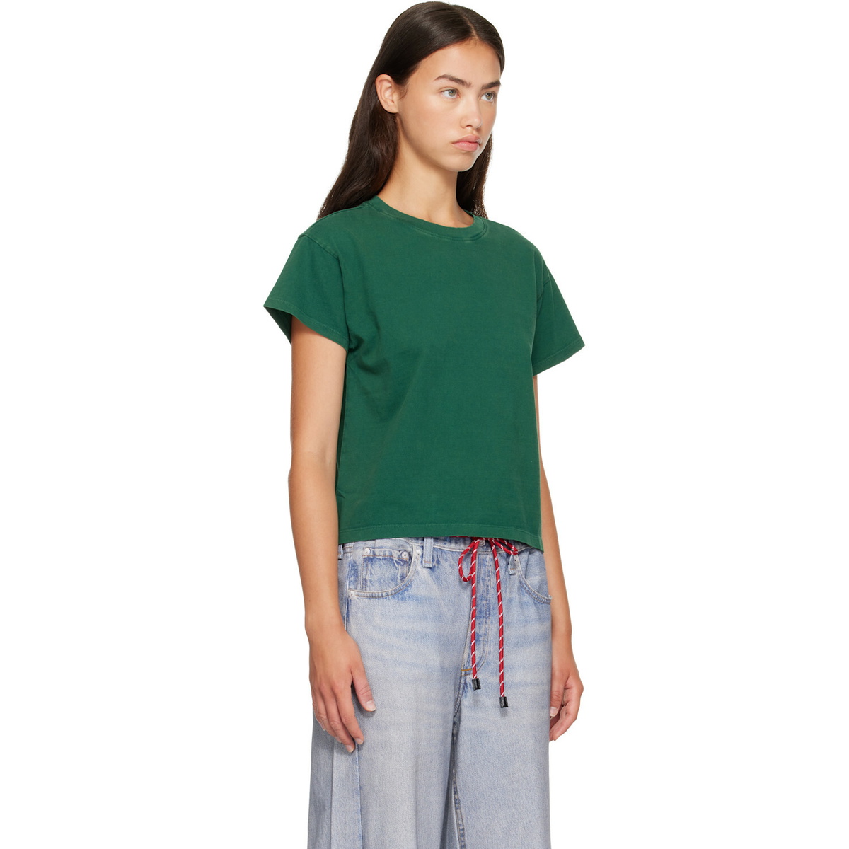 rag & bone Green Kelly Washed Boxy T-shirt