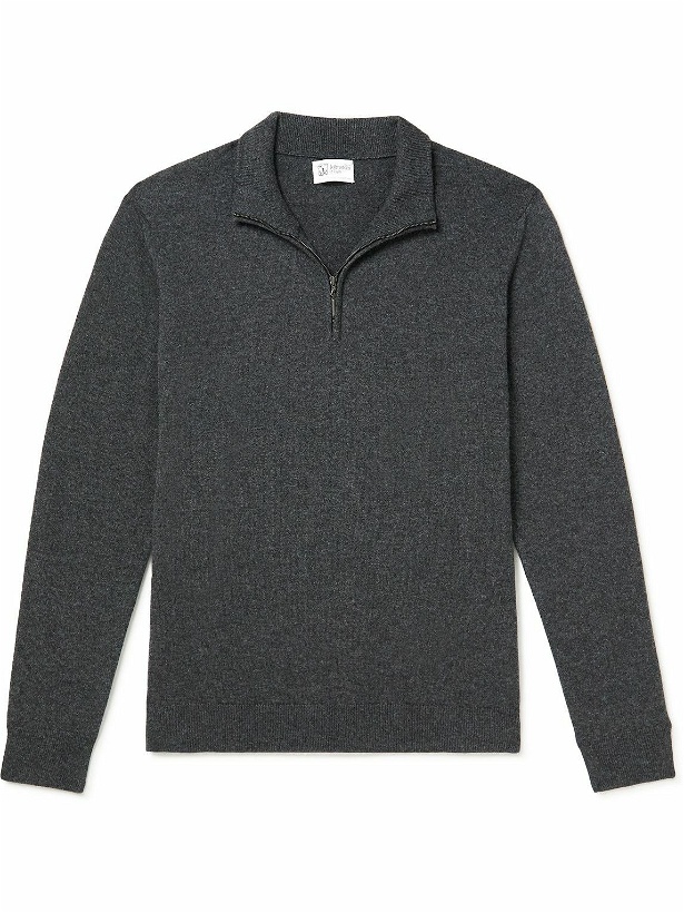 Photo: Johnstons of Elgin - Cashmere Half-Zip Sweater - Gray