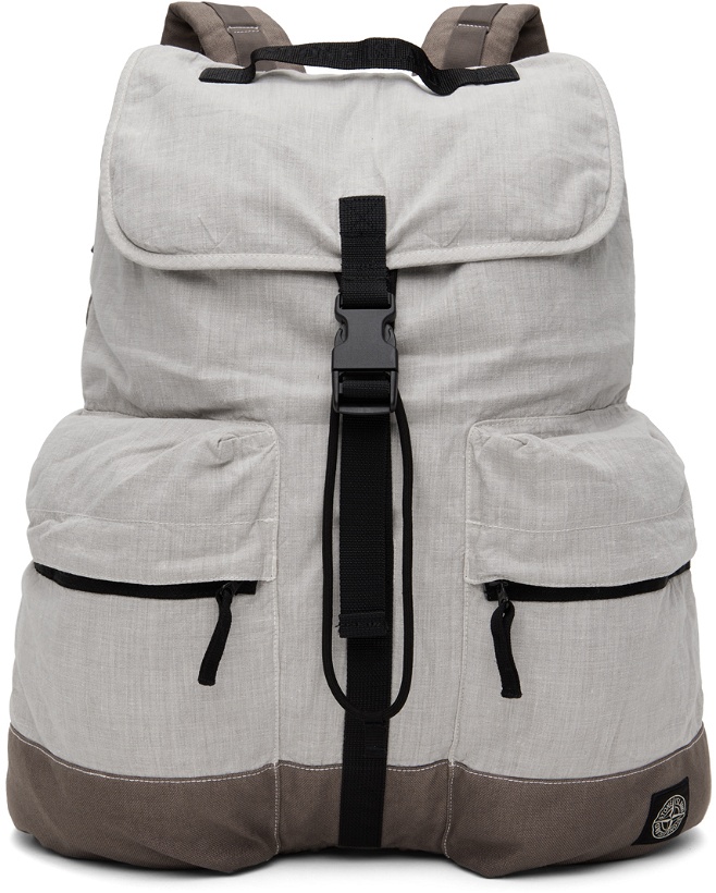 Photo: Stone Island Gray Drawstring Backpack