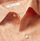 Loro Piana - Mélange Slub Linen Shirt - Orange