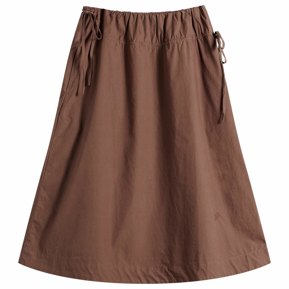 Damson Madder Women's Caspia Volume Midi Skirt in Choc