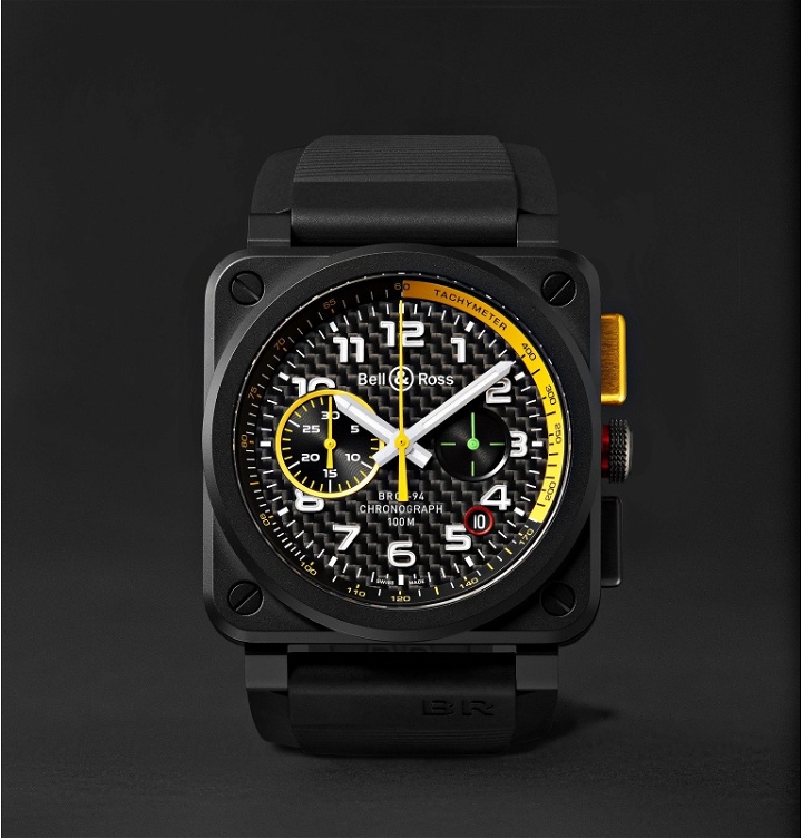 Photo: Bell & Ross - Limited Edition BR 03-94 RS17 42mm Ceramic and Rubber Chronograph Watch - Black