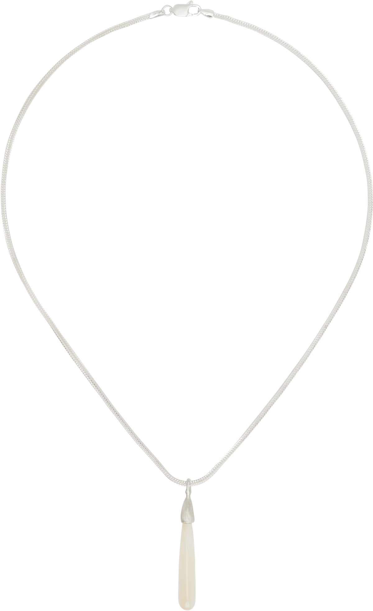 Dunton Ellerkamp Silver Mother Of Pearl Drop Pendant Necklace