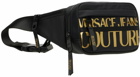 Versace Jeans Couture Black & Gold Logo Couture Belt Bag