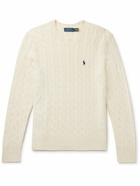 Polo Ralph Lauren - Slim-Fit Cable-Knit Wool and Cashmere-Blend Sweater - Neutrals