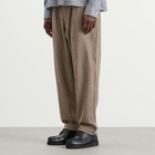 Universal Works Men's Wool Herringbone Pleated Track Pant in Brown