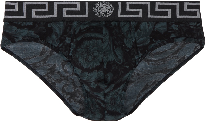 Versace Underwear Black Barocco Briefs Versace Underwear