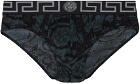 Versace Underwear Black Barocco Briefs