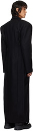 LGN Louis Gabriel Nouchi Black Double-Breasted 6 Buttons Coat