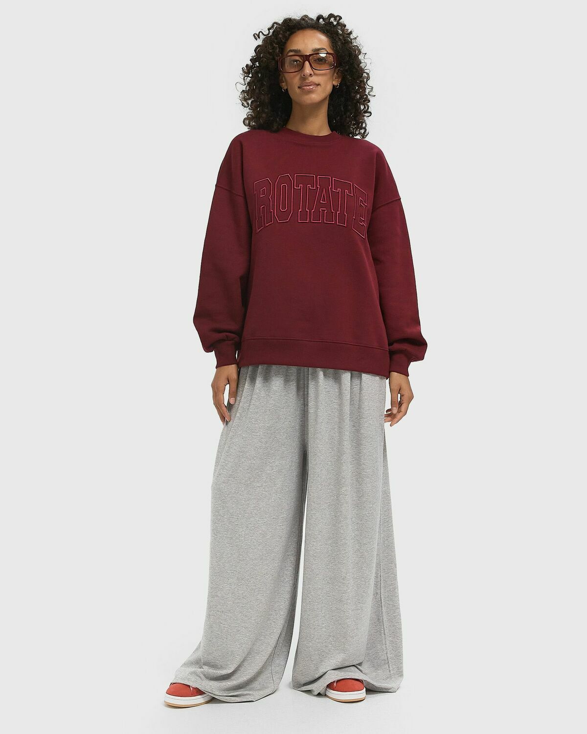 ROTATE Birger Christensen HEAVY SWEAT CREWNECK Red Womens Sweatshirt