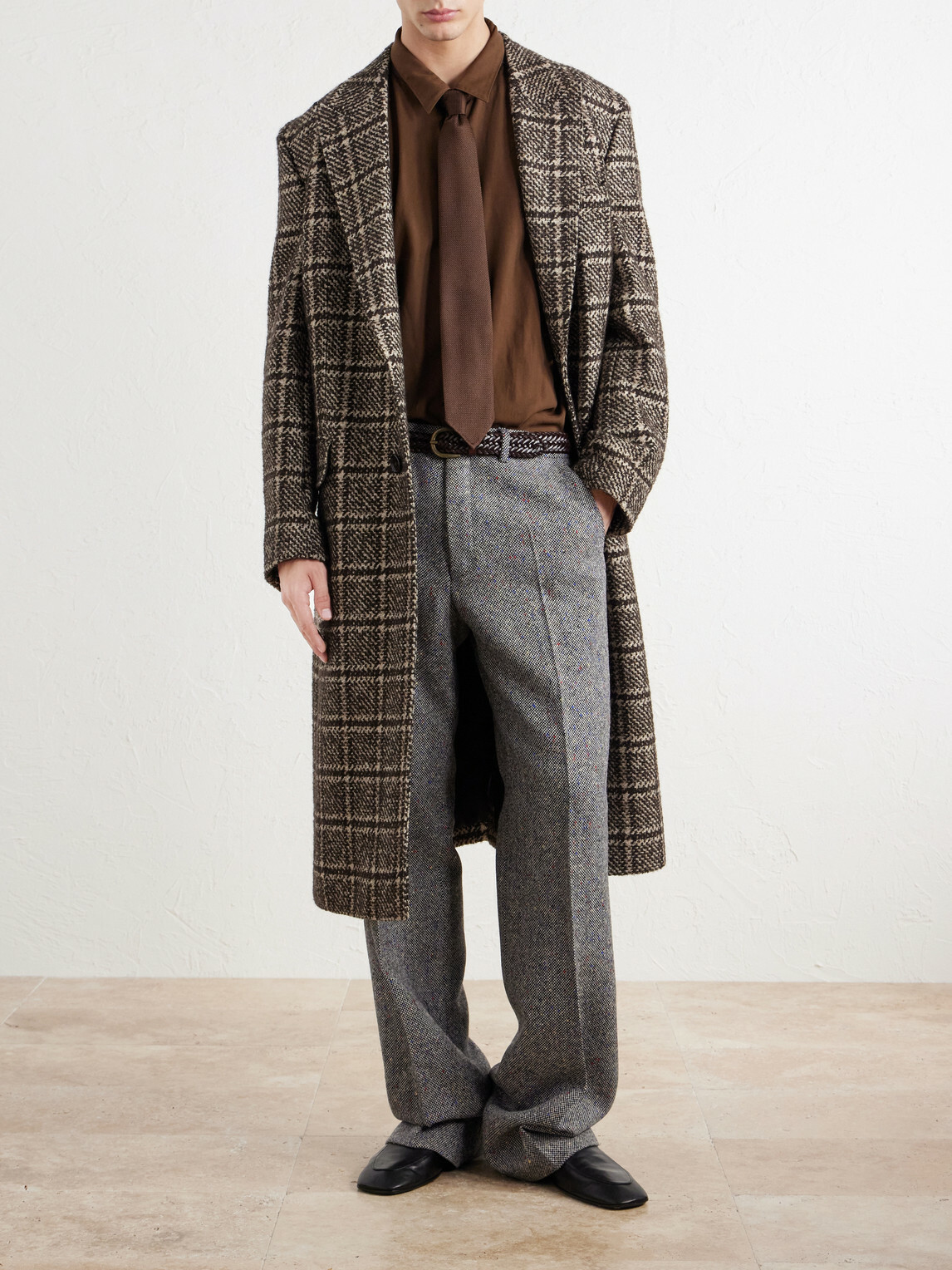 Dolce&Gabbana - Checked Wool-Blend Tweed Coat - Brown
