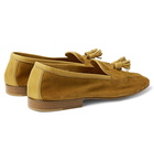 Edward Green - Portland Leather-Trimmed Suede Tasselled Loafers - Yellow