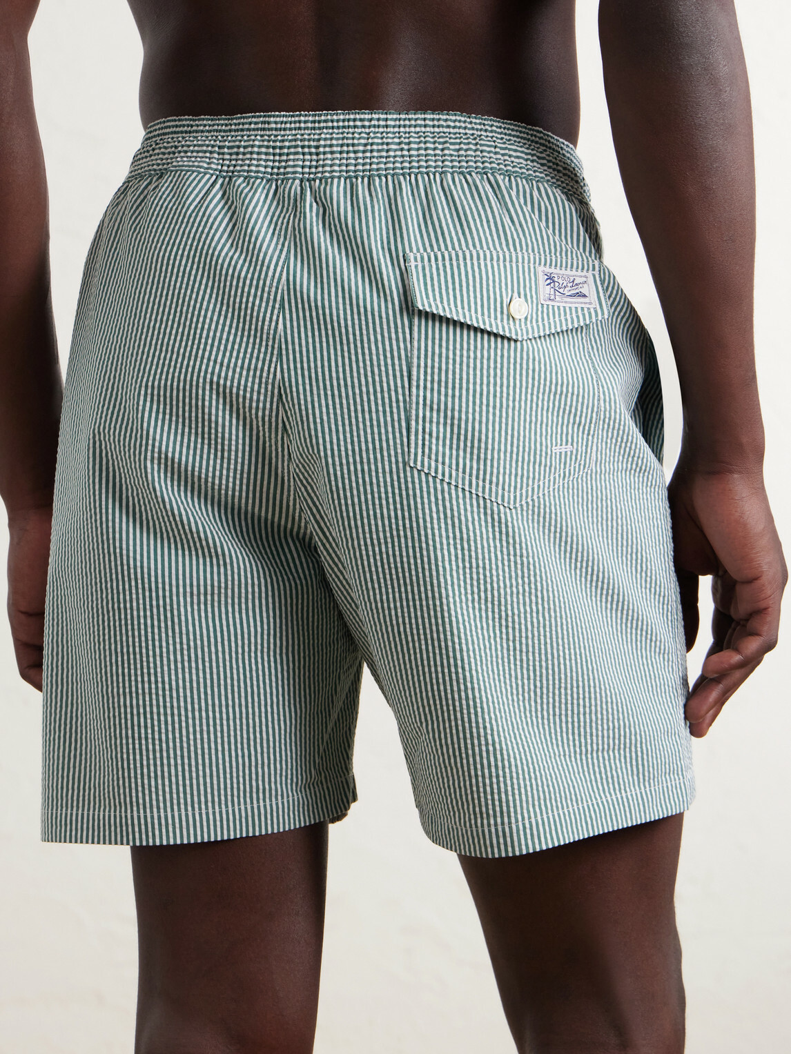 Polo Ralph Lauren - Traveler Striped Straight-Leg Mid-Length Cotton-Blend Seersucker Swim Shorts - Green