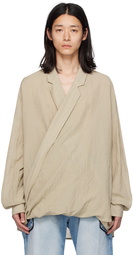 Balmain Beige Draped Shirt