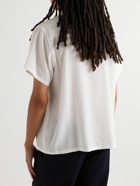BODE - Camp-Collar Printed Silk Crepe de Chine Shirt - White
