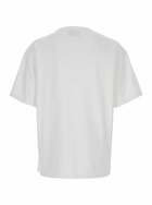 Icon Denim White Crewneck T-shirt With Logo Lettering On The Front In Cotton Man