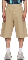 VETEMENTS Beige Hip-Hop Denim Shorts