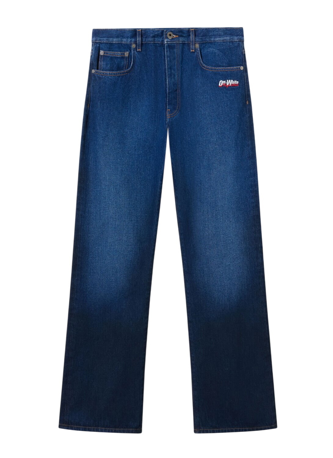 未使用品 OFF-WHITE SLIM SPLIT JEANS DENIM OFF-WHITE Split Slim Fit Denim Jeans Vintage Wash/White Men's