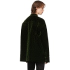 Haider Ackermann Reversible Green and Black Velour Jacket