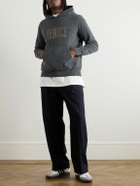 Remi Relief - Logo-Print Cotton-Fleece Hoodie - Gray