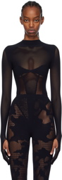 GCDS Black Seamless Bodysuit