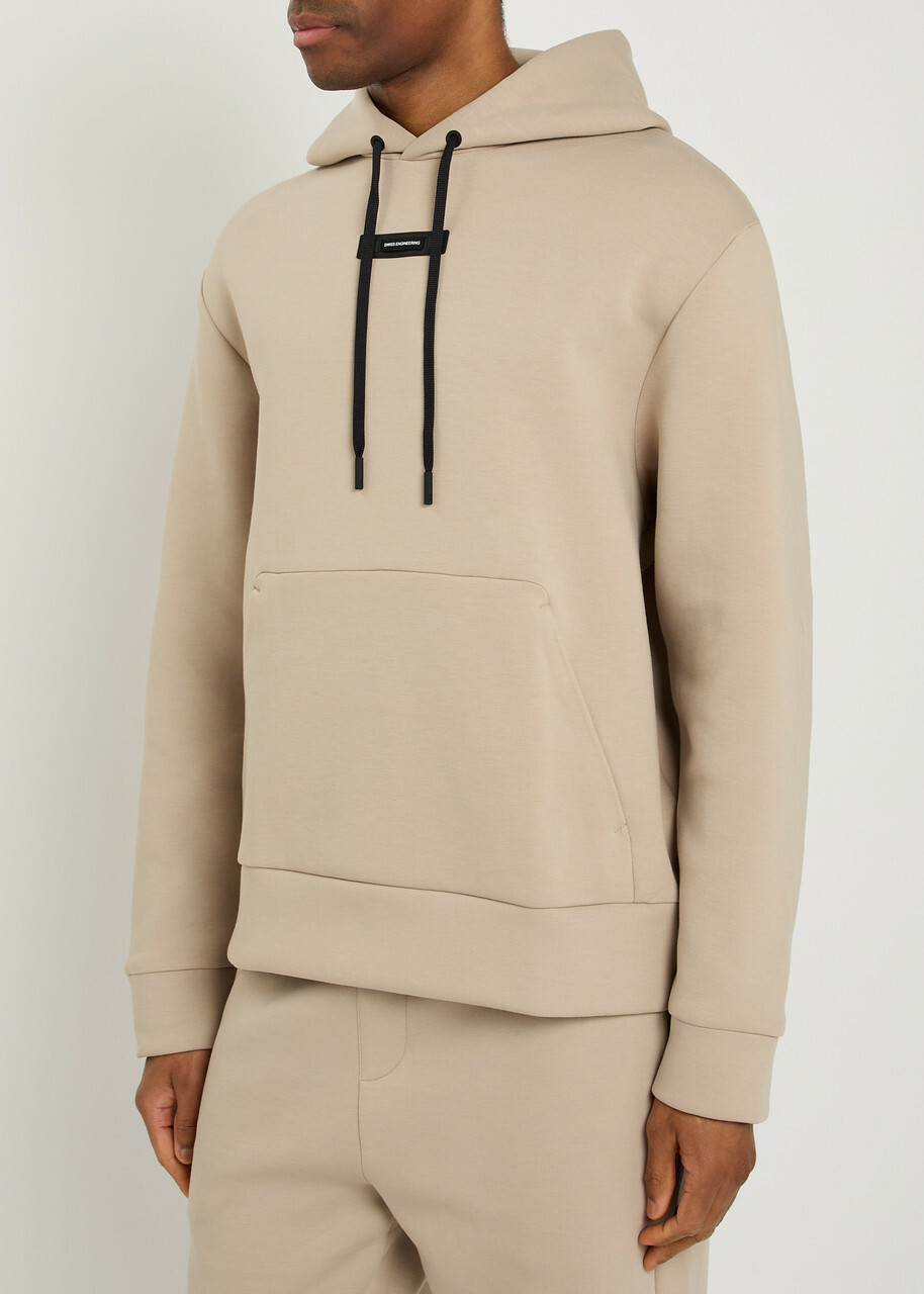 ON Focus Tech Hooded Cotton-blend Sweatshirt Beige