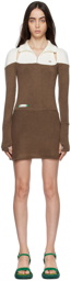 Kijun Brown Half-Zip Minidress