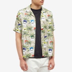 Rhude Men's Cigarette Print Vacation Shirt in Taupe/Multi