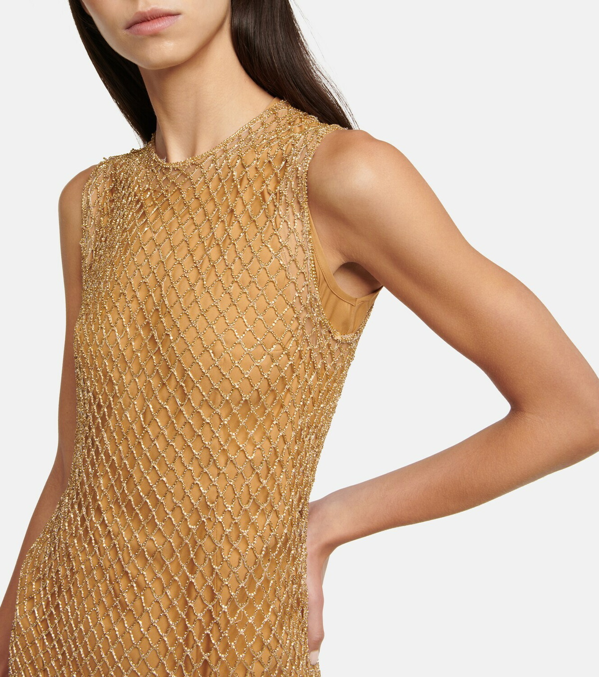 Costarellos Gwyneth crystal-embellished net gown