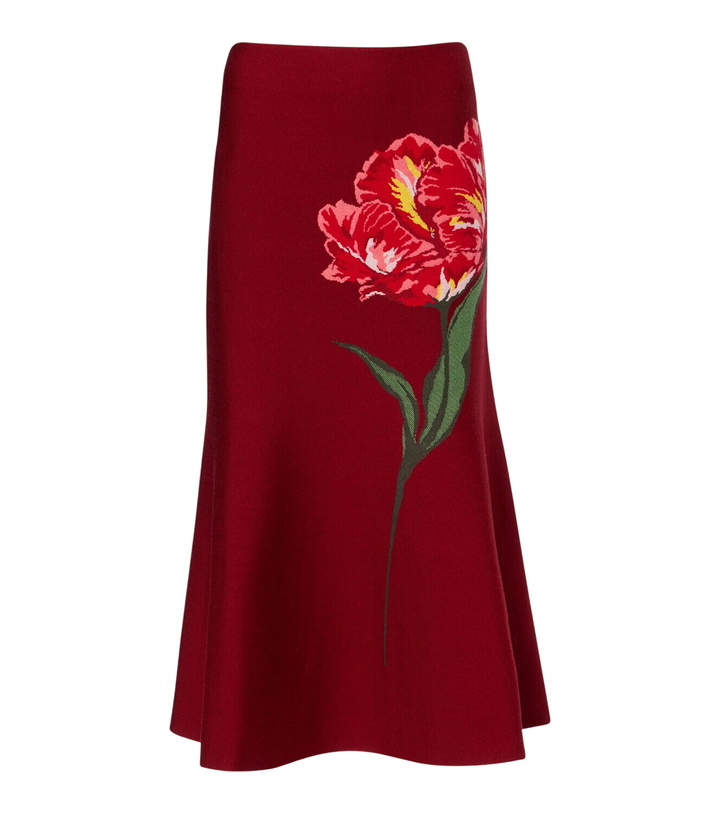 Photo: Carolina Herrera Floral jacquard cotton and wool midi skirt